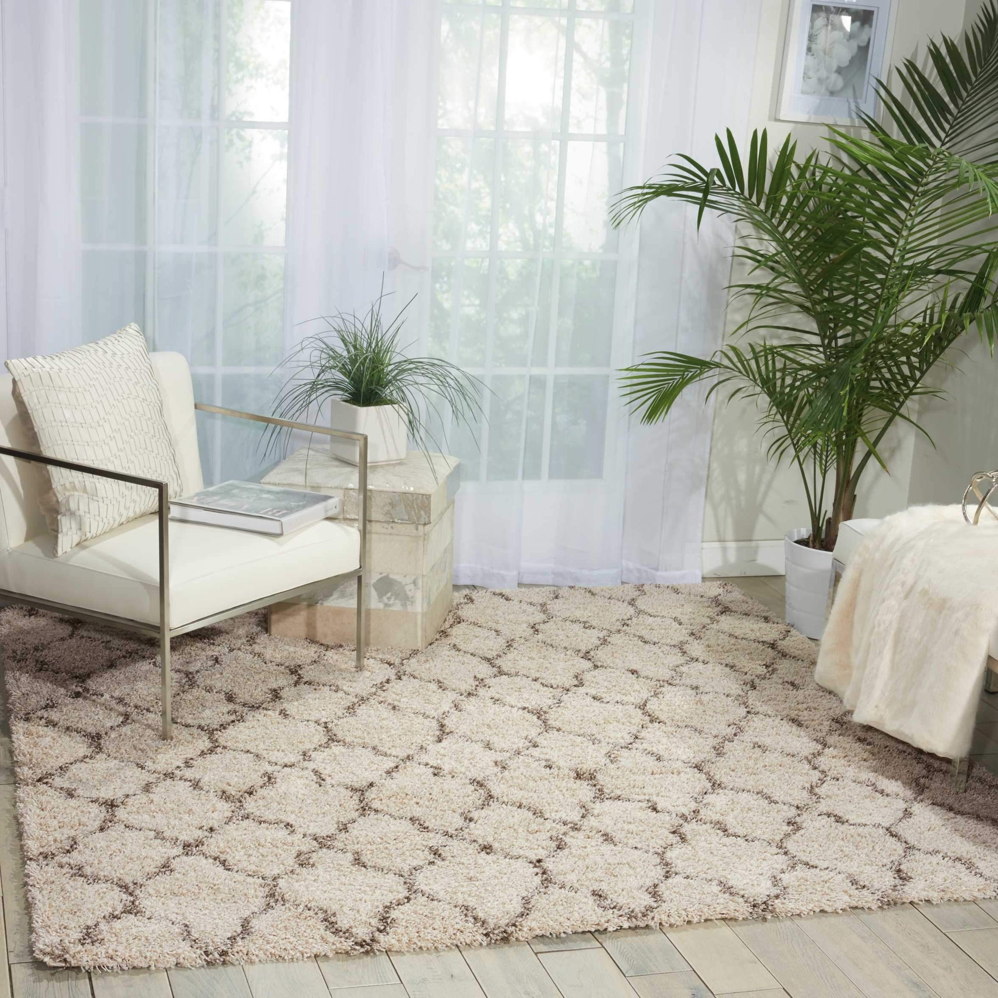 Nourison Amore Cream Shag Area Rug– Area Rugs Weaver
